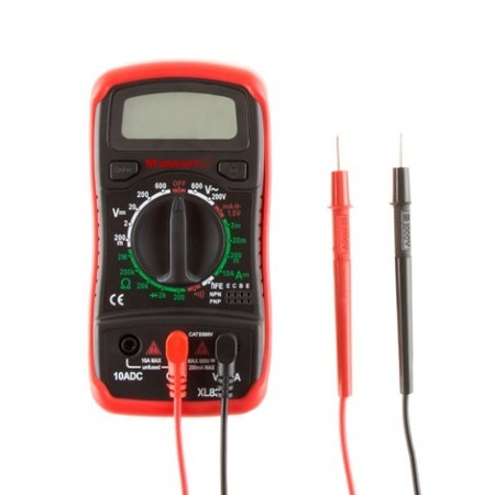 Fleming Supply Digital Multimeter with Backlit LCD Display and Needle Probes, Amp, Ohm and Voltage Tester 133786QAF